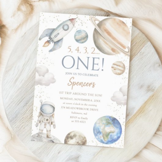 Outer Space 1e verjaardag Eerste reis rond de zon Kaart