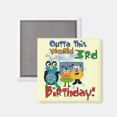 Outer Space 3e verjaardag Tshirts en geschenken Magneet (Voorkant / Achterkant)