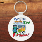 Outer Space 3e verjaardag Tshirts en geschenken Sleutelhanger (Voorkant)