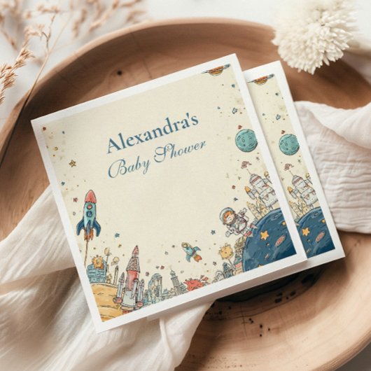 Outer Space Adventure Baby shower Servet