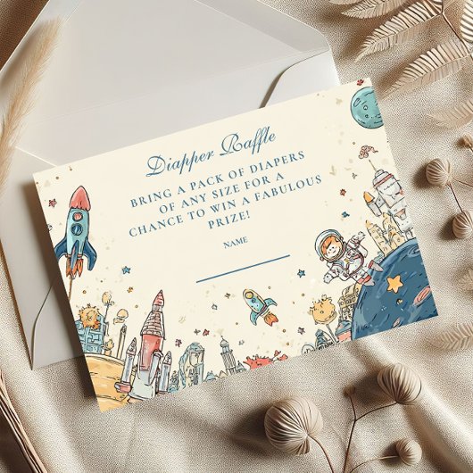 Outer Space Adventure Diapper Raffle Informatiekaartje