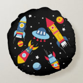 Outer Space Adventure Rond Kussen (Achterkant)