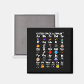 Outer Space Alphabet Astronomy Science Teacher Kin Magneet (Voorkant / Achterkant)
