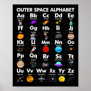 Outer Space Alphabet Astronomy Science Teacher Kin Poster
