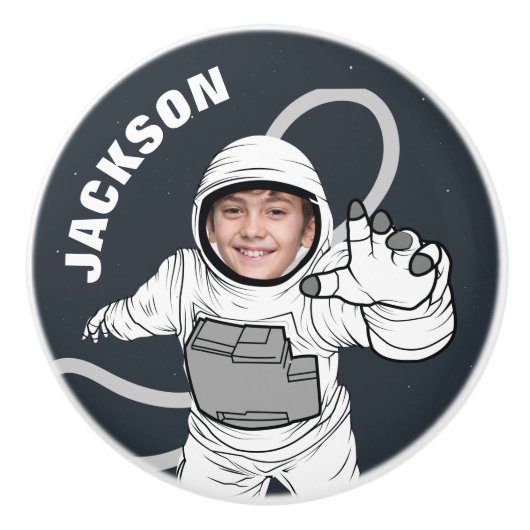 Outer Space Astronaut Foto gepersonaliseerd Keramische Knop (Voorkant)