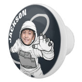 Outer Space Astronaut Foto gepersonaliseerd Keramische Knop (Rechts)