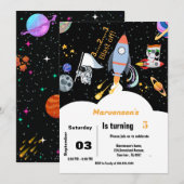 Outer Space astronaut jongen verjaardag Kaart (Voorkant / Achterkant)