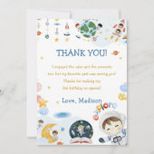 Outer Space Astronaut Verjaardag Dank je kaart (Voorkant)