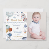 Outer Space Astronaut Verjaardag Dank je kaart (Voorkant)