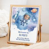 Outer Space Astronaut verjaardagsfoto welkom Poster