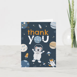Outer Space Baby Jongens Baby Shower Bedankkaart
