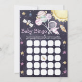 Outer Space Baby shower Bingo spel Kaart (Voorkant)