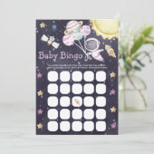 Outer Space Baby shower Bingo spel Kaart (Staand voorkant)