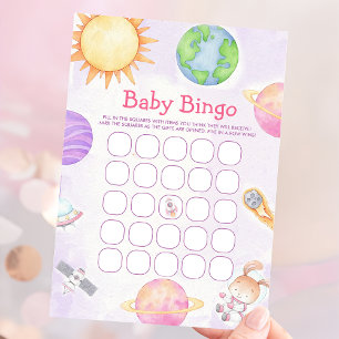 Outer Space Baby Shower Bingo spelkaart Kaart