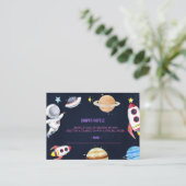 Outer Space Baby shower Luier Raffle Ticket Informatiekaartje (Staand voorkant)