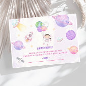 Outer Space Baby shower Luier Raffle Ticket Informatiekaartje