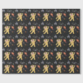 Outer Space Birthday Astronaut Name Age Foto Cadeaupapier (Vlak)