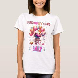 Outer Space Birthday Girl Flight Crew T-shirt