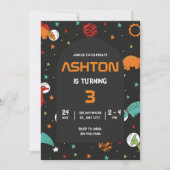 Outer Space Birthday Invitation, Kinder astronaut Kaart (Voorkant)