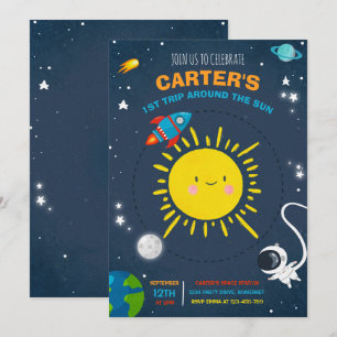 Outer Space Birthday Party Astronaut Rocket Party Kaart