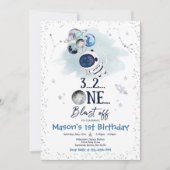 Outer Space Birthday Party Planet Astronaut Rocket Kaart (Voorkant)