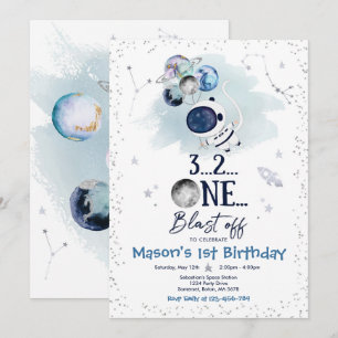 Outer Space Birthday Party Planet Astronaut Rocket Kaart