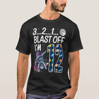 Outer Space Blast Off 12 Year Old 12th Birthday Pa T-shirt