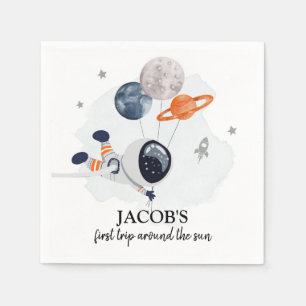 Outer Space Boy 1st reis rond de Zon Birthday N Servet