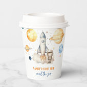 Outer Space Boy 1st reis rond de zondag Papieren Bekers (Achterkant)