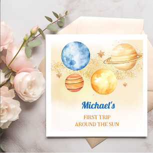 Outer Space Boy 1st reis rond de zondag Servet