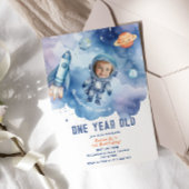 Outer Space Boy Astronaut 1e verjaardag foto Kaart