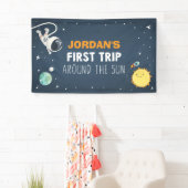 Outer Space Boy eerste verjaardag achtergrond astr Spandoek (Insitu)