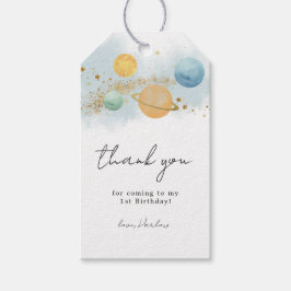 Outer Space Eerste reis rond de zon Dank u Cadeaulabel