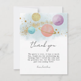 Outer Space Eerste reis rond de zon Dank u kaart