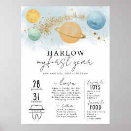 Outer Space Eerste reis rond de zon Milestone Poster