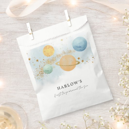 Outer Space Eerste reis rond de zon Party Bedankzakje (Geknipt)
