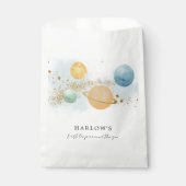 Outer Space Eerste reis rond de zon Party Bedankzakje (Voorkant)