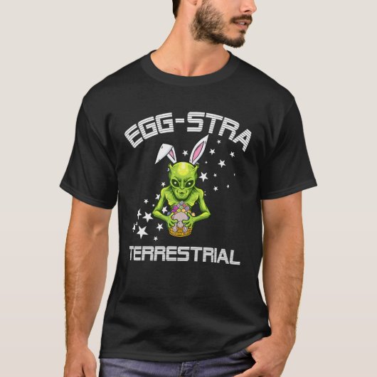 Outer Space Eggs Extra Terrestial Alien Easter Egg T-shirt (Voorkant)