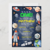 Outer Space First Birthday Invitation (Devant)