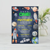 Outer Space First Birthday Invitation (Debout devant)