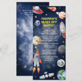 Outer Space First Birthday Menu (Voorkant / Achterkant)