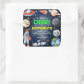 Outer Space First Birthday Vierkante Sticker (Tas)