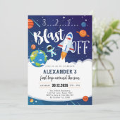 Outer Space First Trip Around the Sun 1st Birthday Kaart (Staand voorkant)