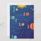 Outer Space First Trip Around the Sun 1st Birthday Kaart (Achterkant)