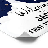 Outer Space Galaxy Astronaut Boy Birthday Welkom Poster (Hoek)