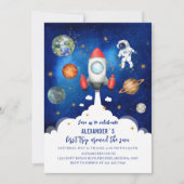 Outer Space Galaxy Starry eerste verjaardag baby f Kaart (Voorkant)
