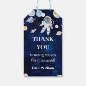 Outer Space Galaxy Verjaardagsfeestje Dank u Label Cadeaulabel (Voorkant)