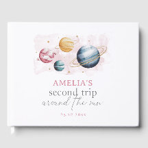 Outer Space Girl Verjaardag Galaxy Sterren Planete