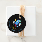 Outer Space Kittens Kat Astronaut Kinderen Verjaar Bedankjes Labels (In situ)