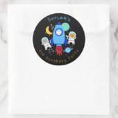 Outer Space Kittens Kat Astronaut Kinderen Verjaar Ronde Sticker (Tas)